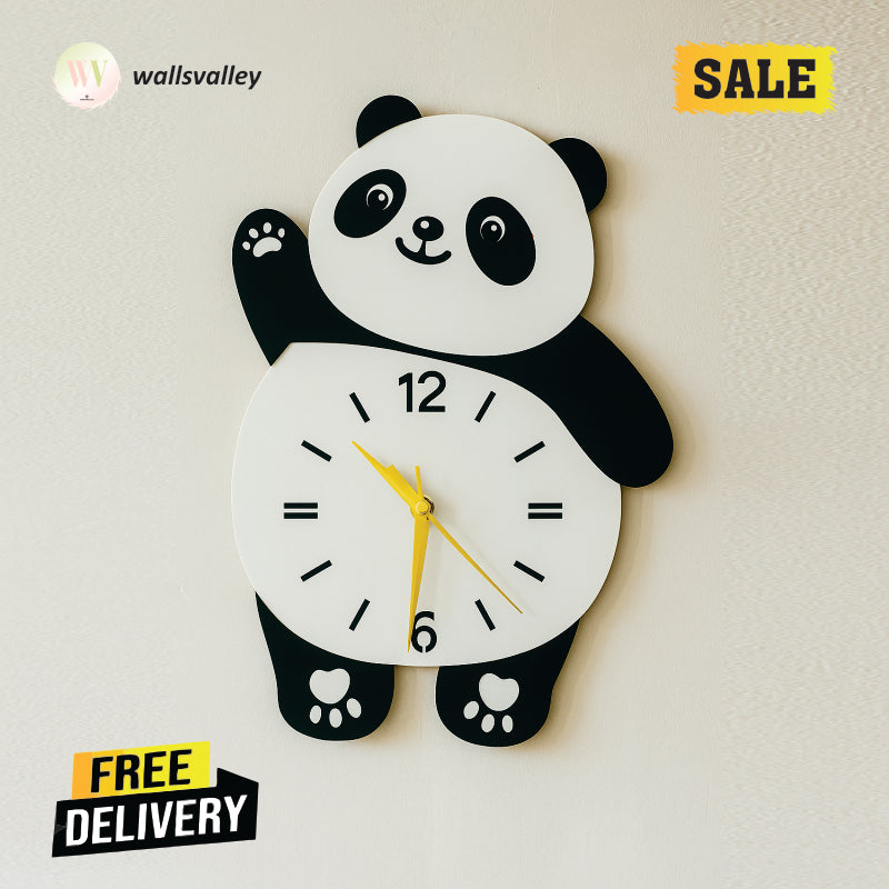 aLighted Panda Clock(with Moveable Legs)"
